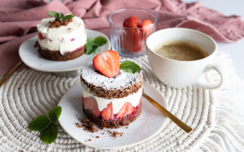 Erdbeer Brownie Törtchen
