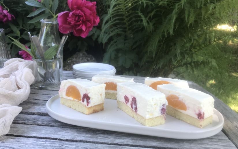 Pfirsich Himbeere Schnitte