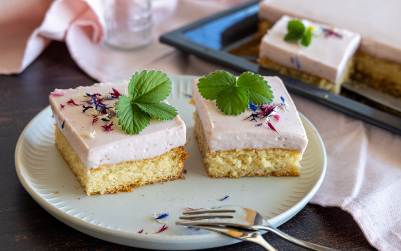 Erdbeer Topfen Schnitte - Backen mit Christina