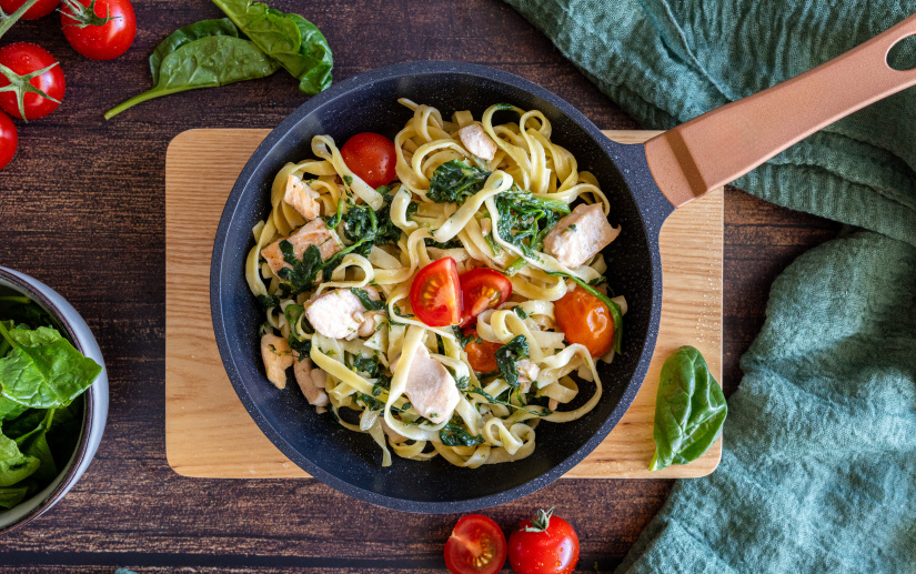 Spinat Tomaten Lachs One Pot