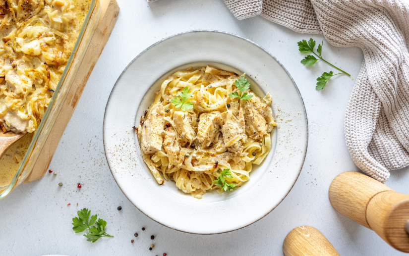 Überbackenes Zwiebel-Rahm-Filet
